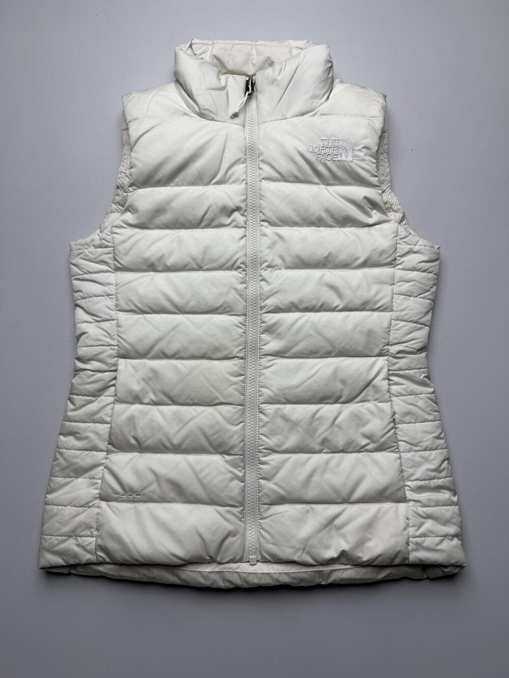The North Face Vest Womens XS White Quilted Puffer Full Zip Pockets Outdoor Warm